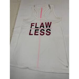 Danskin Now size medium sports top razor back "Flaw Less" loose pink stripe